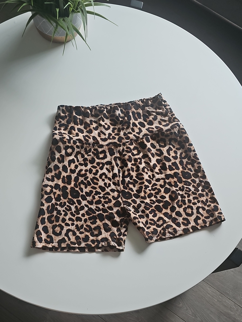Leopard Print High-Waist Women’s Biker Style Shorts